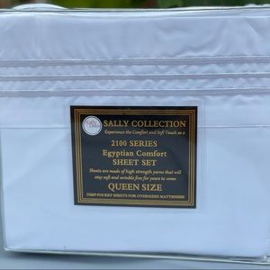 Queen size brand new 4PCS bed sheets set, deep pocket, white color